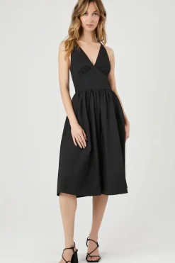 Poplin Halter Midi Dress