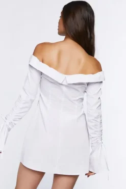 Poplin Off-The-Shoulder Mini Dress