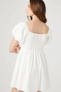 Poplin Peasant Mini Dress