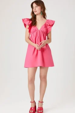 Poplin Ruffled Babydoll Dress