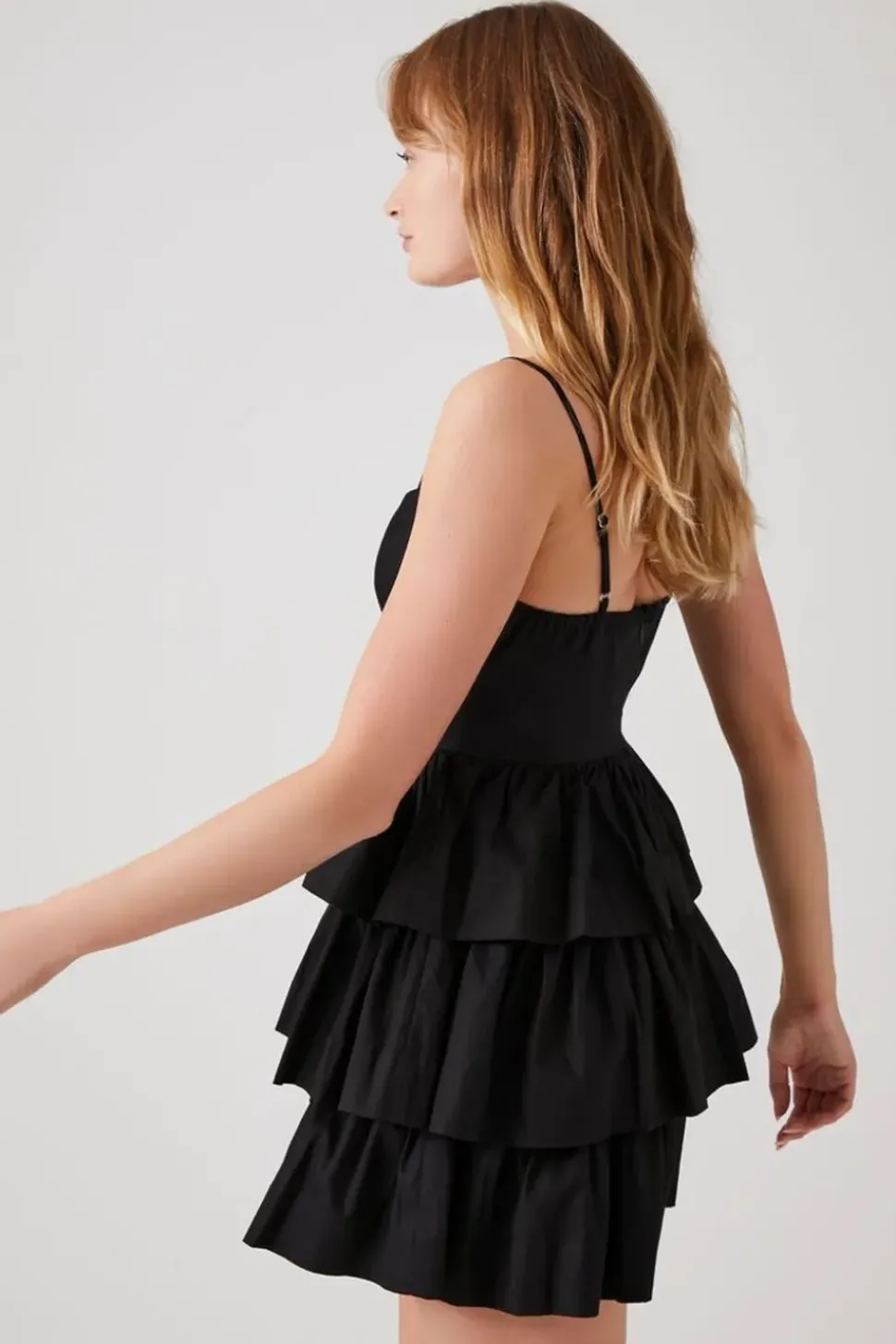 Poplin Ruffle-Tiered Mini Dress