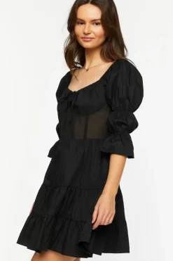 Poplin Tiered Mini Dress