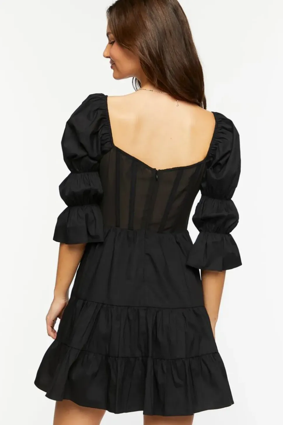 Poplin Tiered Mini Dress