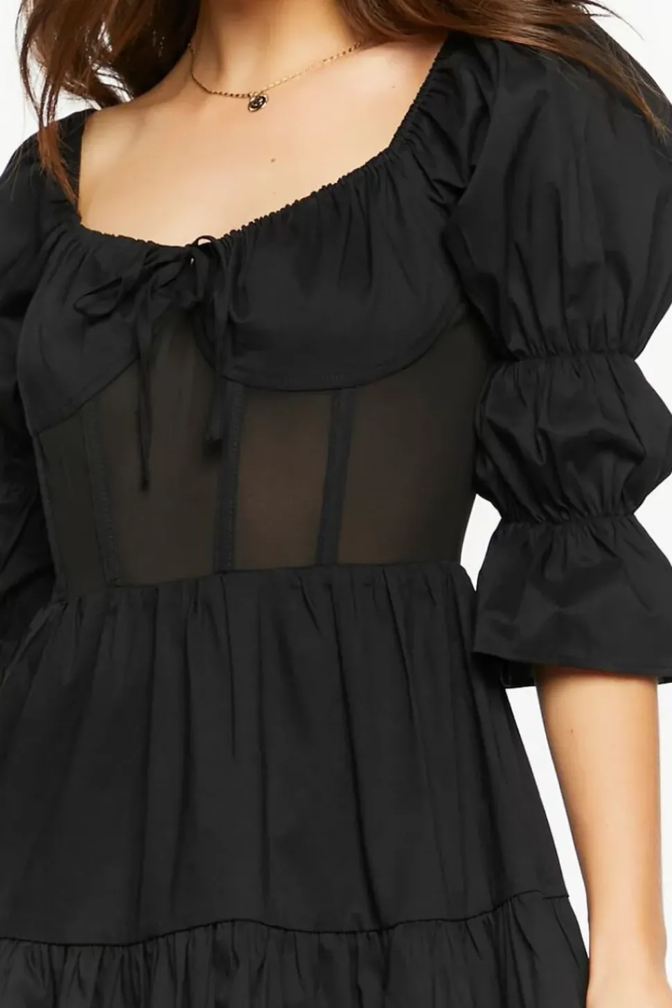 Poplin Tiered Mini Dress