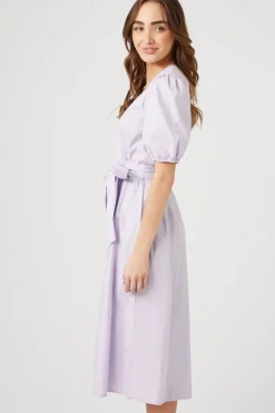Poplin Wrap Midi Dress