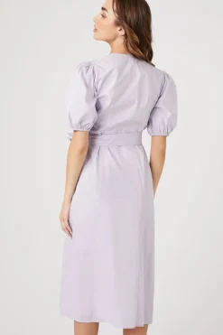 Poplin Wrap Midi Dress