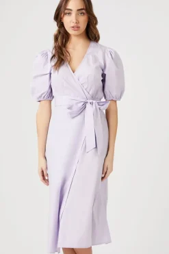 Poplin Wrap Midi Dress