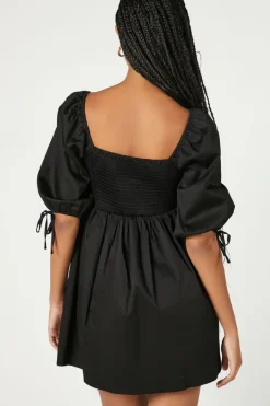 Puff-Sleeve Babydoll Dress
