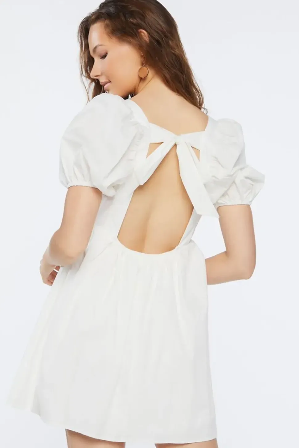 Puff-Sleeve Mini Dress