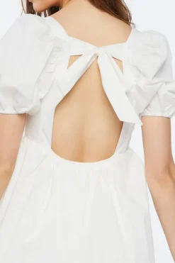 Puff-Sleeve Mini Dress