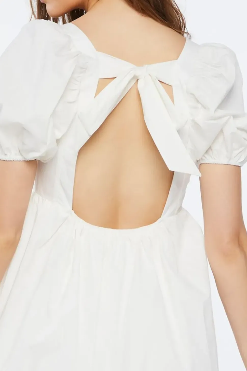 Puff-Sleeve Mini Dress