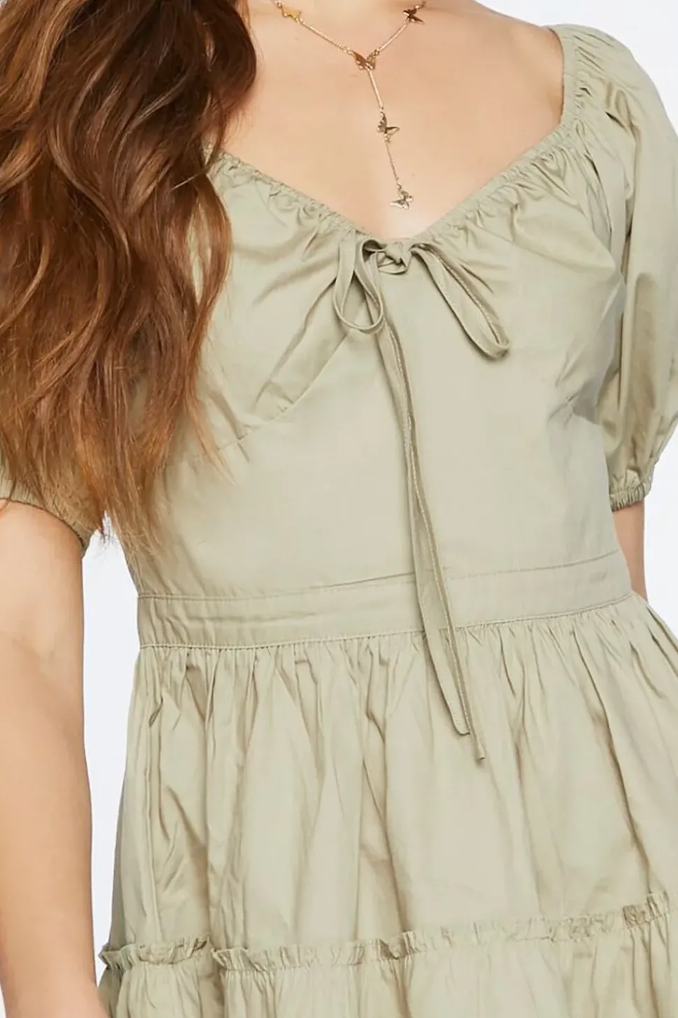 Puff-Sleeve Mini Dress