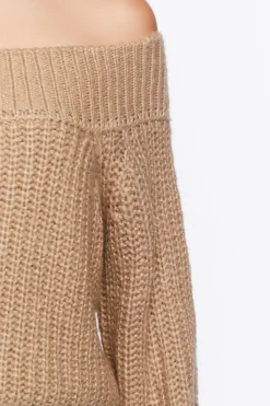 Purl Knit Off-The-Shoulder Sweater