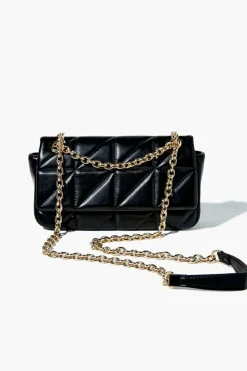 Quilted Faux Leather Crossbody Bag