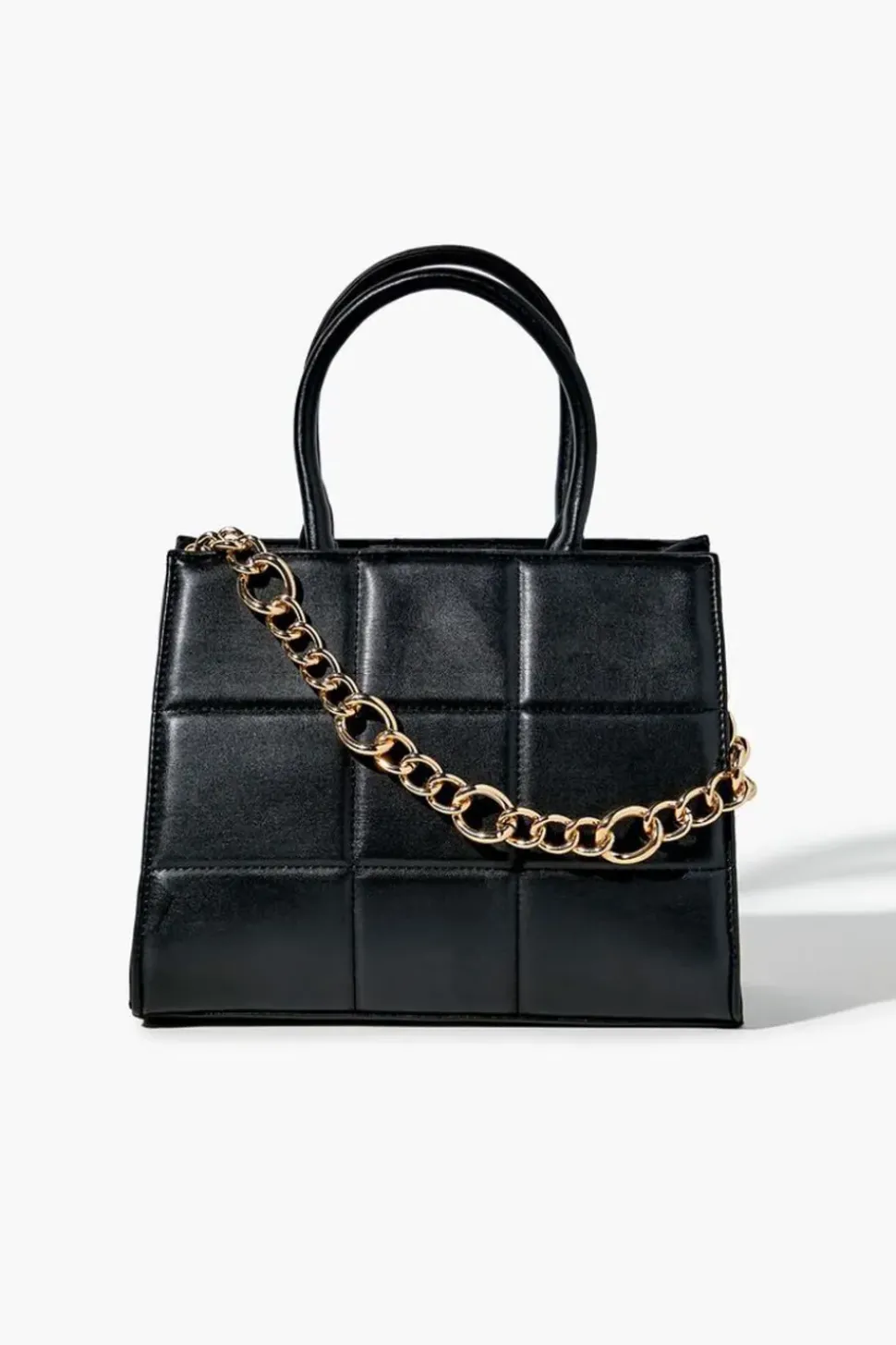 Quilted Faux Leather Satchel