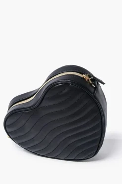 Quilted Heart-Shaped Crossbody Bag