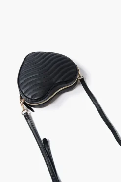 Quilted Heart-Shaped Crossbody Bag