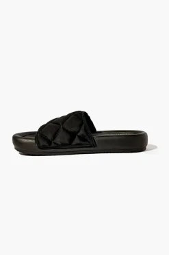 Quilted Open-Toe Slides
