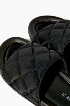 Quilted Open-Toe Slides