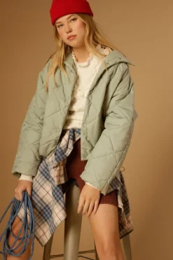 Quilted Toggle-Drawstring Puffer Jacket