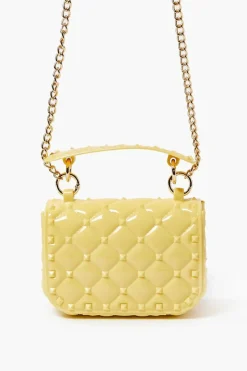Quilted Vinyl Chain Crossbody Bag