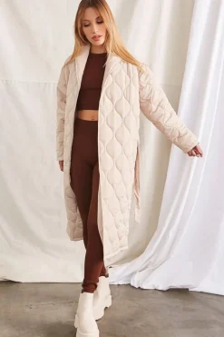 Quilted Wrap Coat