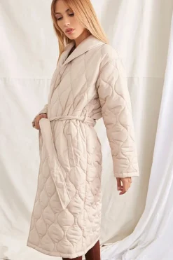Quilted Wrap Coat
