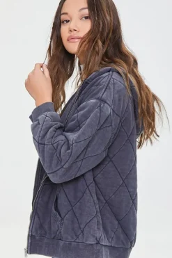 Quilted Zip-Up Hoodie