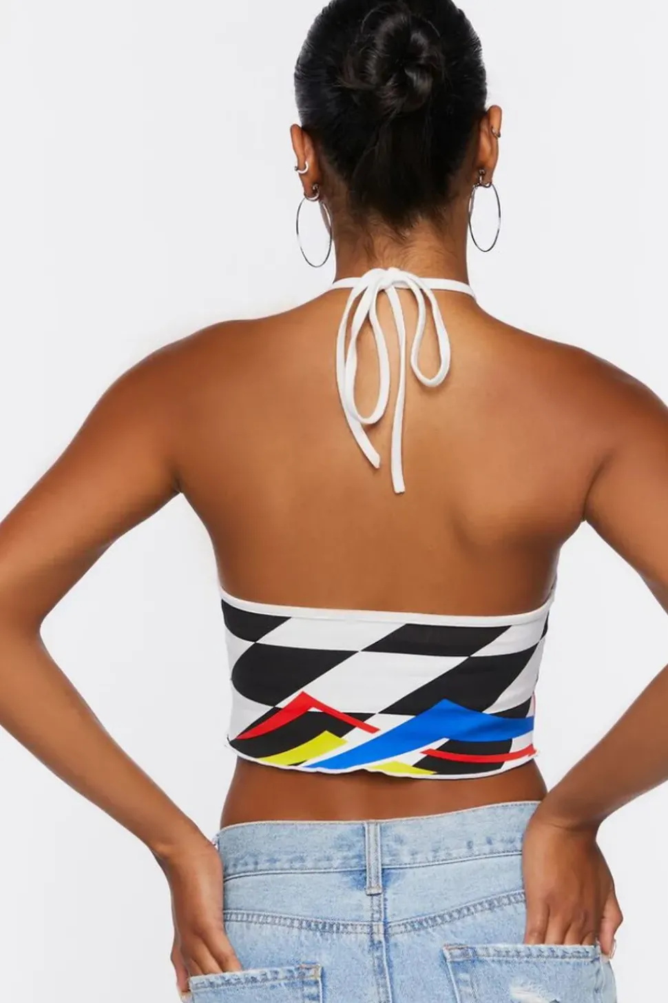 Race Car Graphic Halter Top