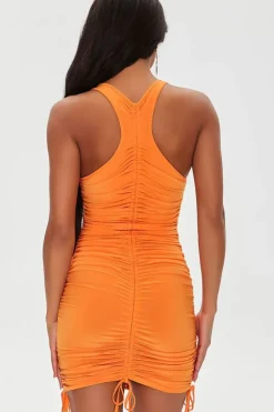 Racerback Ruched Drawstring Dress