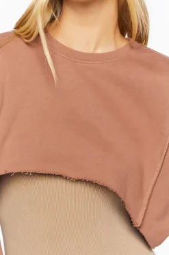 Raw-Cut Cropped Pullover