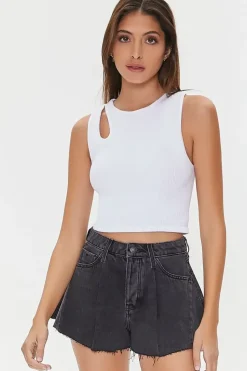 Raw-Cut Denim Shorts