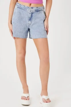 Raw-Cut Denim Shorts
