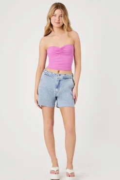 Raw-Cut Denim Shorts