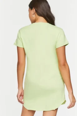 Raw-Cut Mini T-Shirt Dress