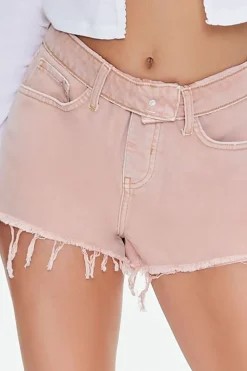 Recycled Cotton Distressed Denim Shorts