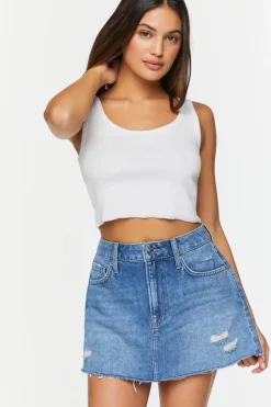 Recycled Cotton Distressedmini Skirt