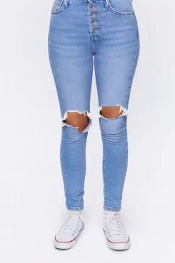 Recycled Cotton Distressed Skinny Jeans