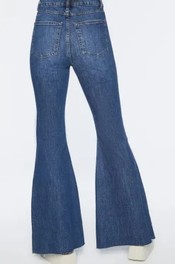 Recycled Cotton Embroidered Floral Flare Jeans