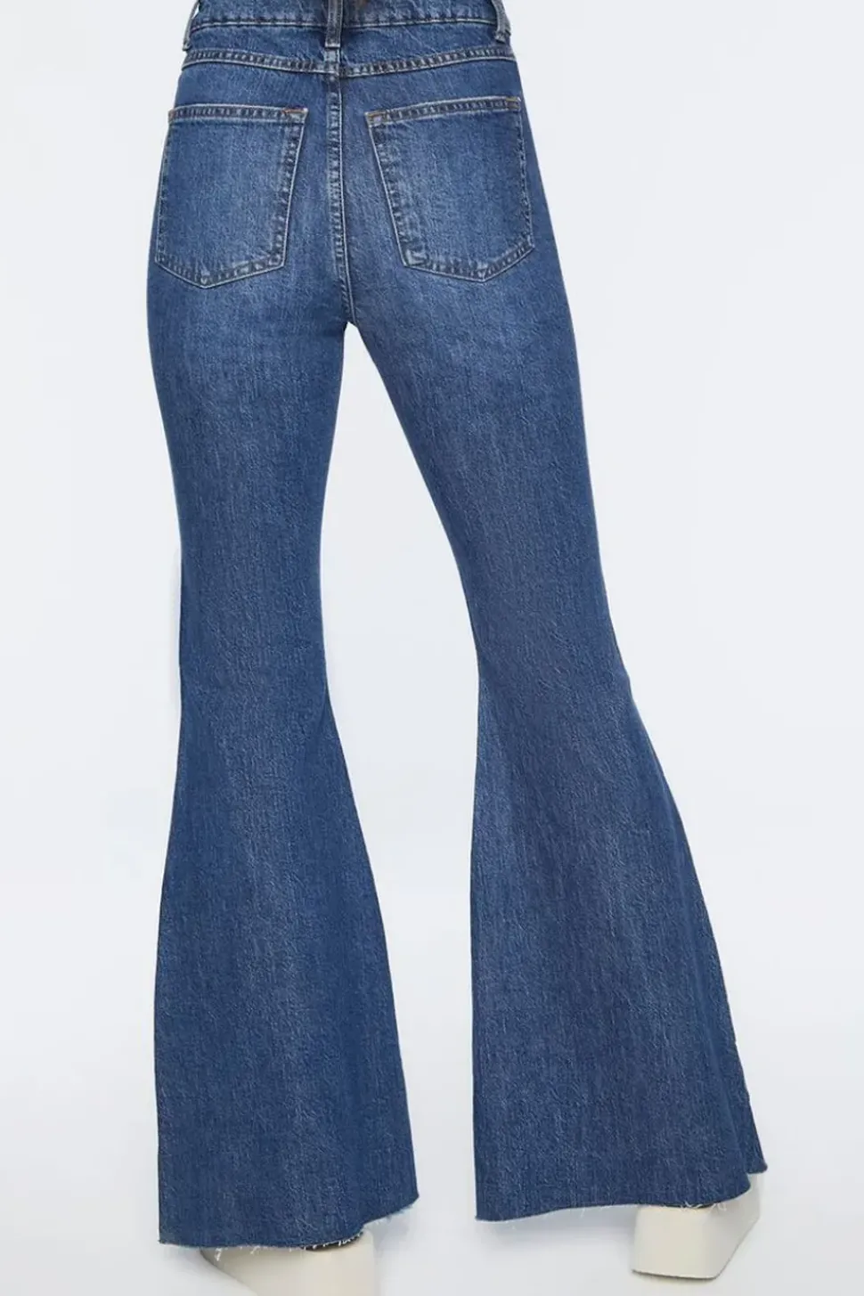 Recycled Cotton Embroidered Floral Flare Jeans