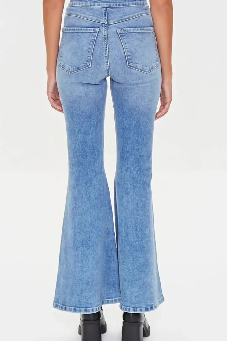 Recycled Cotton Faded Flare Jeans