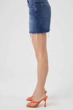 Recycled Cotton Frayed Denim Shorts