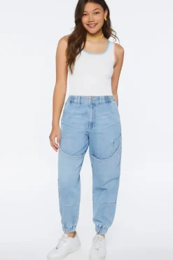 Recycled Cotton High-Rise Denim Joggers