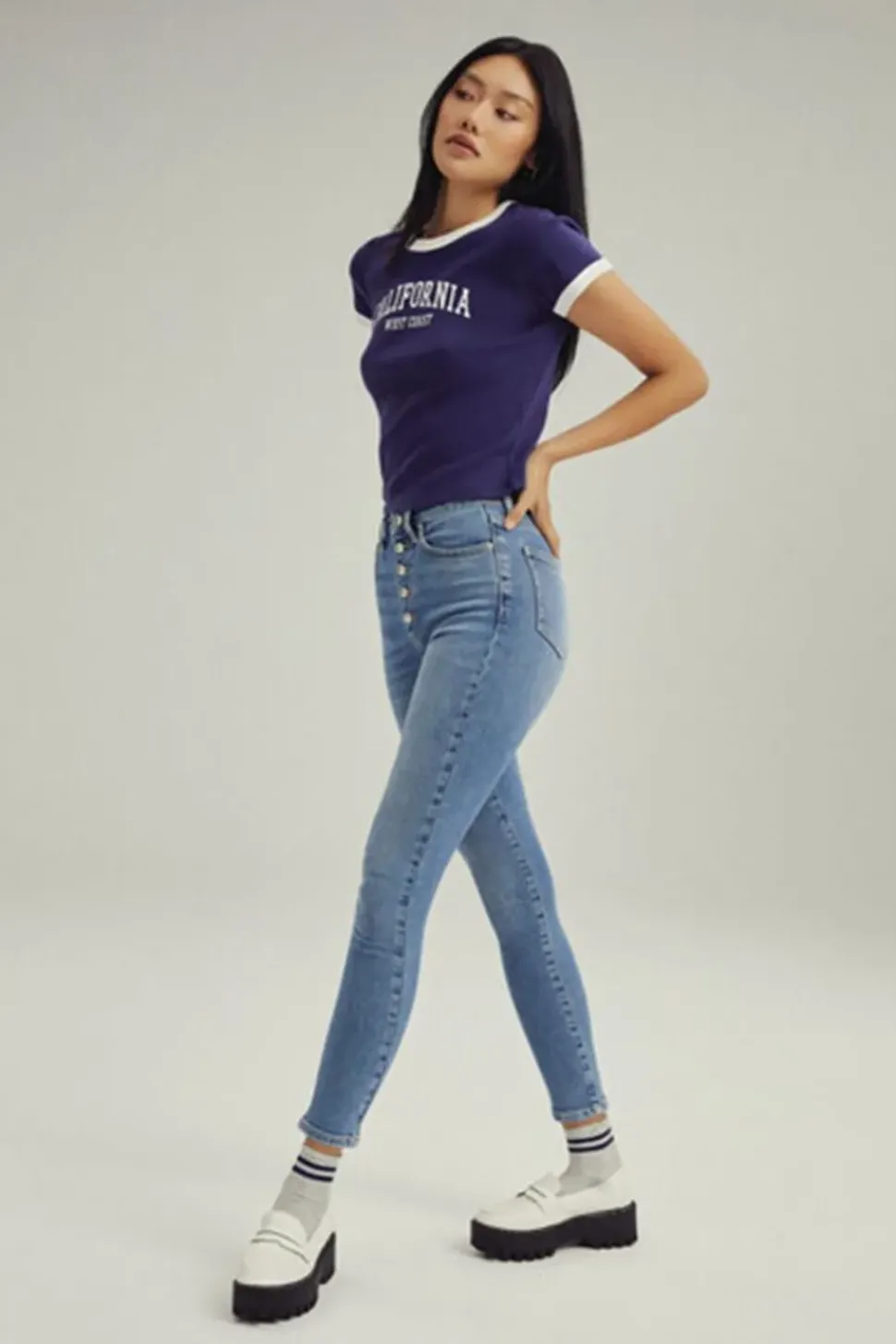 Recycled Cotton High-Rise Skinny Jeans
