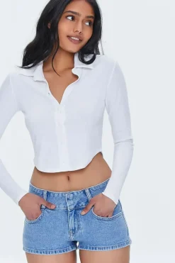 Recycled Cotton Low-Rise Denim Shorts