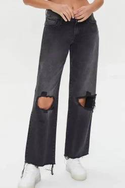 Recycled Cotton Low-Rise Straight-Leg Jeans