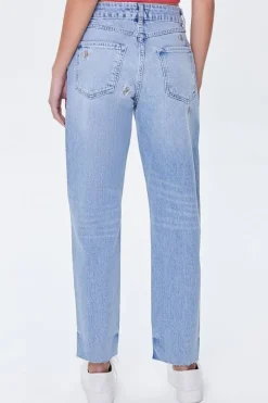Recycled Cotton Raw-Cut Mom Jeans