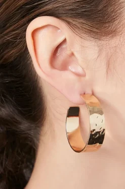 Recycled Metal Hammered Hoop Earrings
