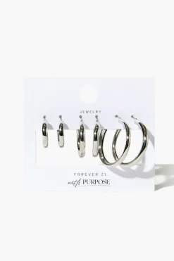 Recycled Metal Hoop Earring Set