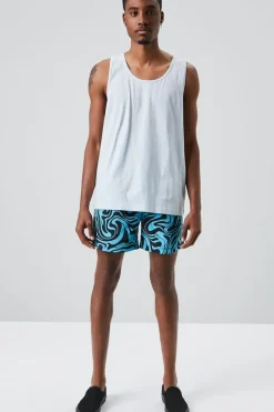 Recycled Nylon Marble Swim Trunks